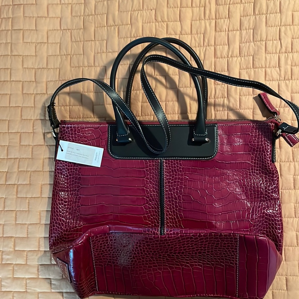 Red leather,  Italy purse